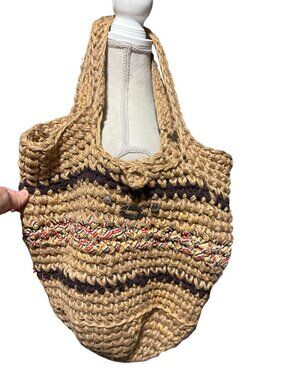 Handmade Crochet Jute Tote Bag Boho Straw Beach Market Bag You Are Loved
